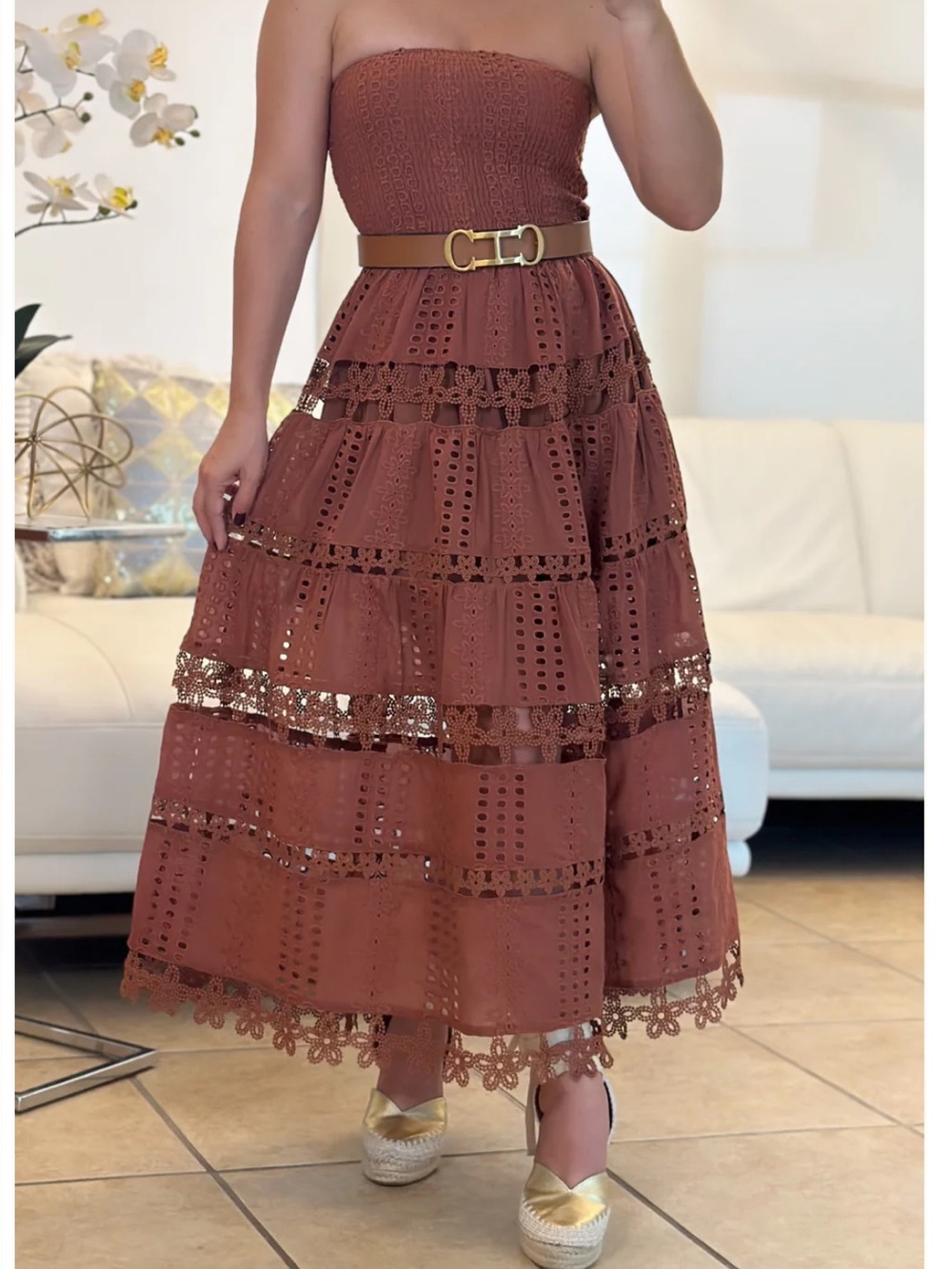 NWT $128 Most Gorgeous Evelyn Eyelet Dress - Adeline size S - Picture 5 of 14